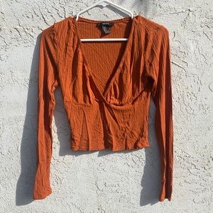 forever 21 longsleeve v neck top size SM